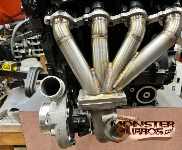 06-25 Kawasaki ZX14 Turbo Header 321 Stainless Header 06-25 Kawasaki ZX14 Turbo Header 321 Stainless Header